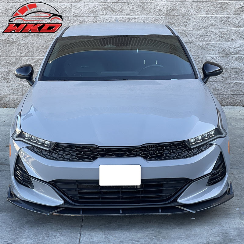 Fits 21-27 Kia Optima K5 EX LX GT Matte Black 3PC Front Bumper Lip PP Spoiler