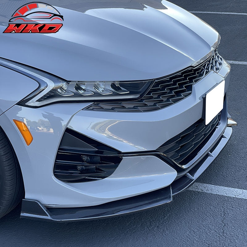 Fits 21-27 Kia Optima K5 EX LX GT Matte Black 3PC Front Bumper Lip PP Spoiler