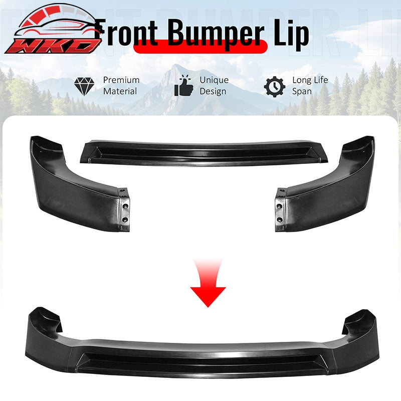 Fits 23-25 Kia Soul Unpainted Front Bumper Lip Lower Air Dam Spoiler PU 3PCS