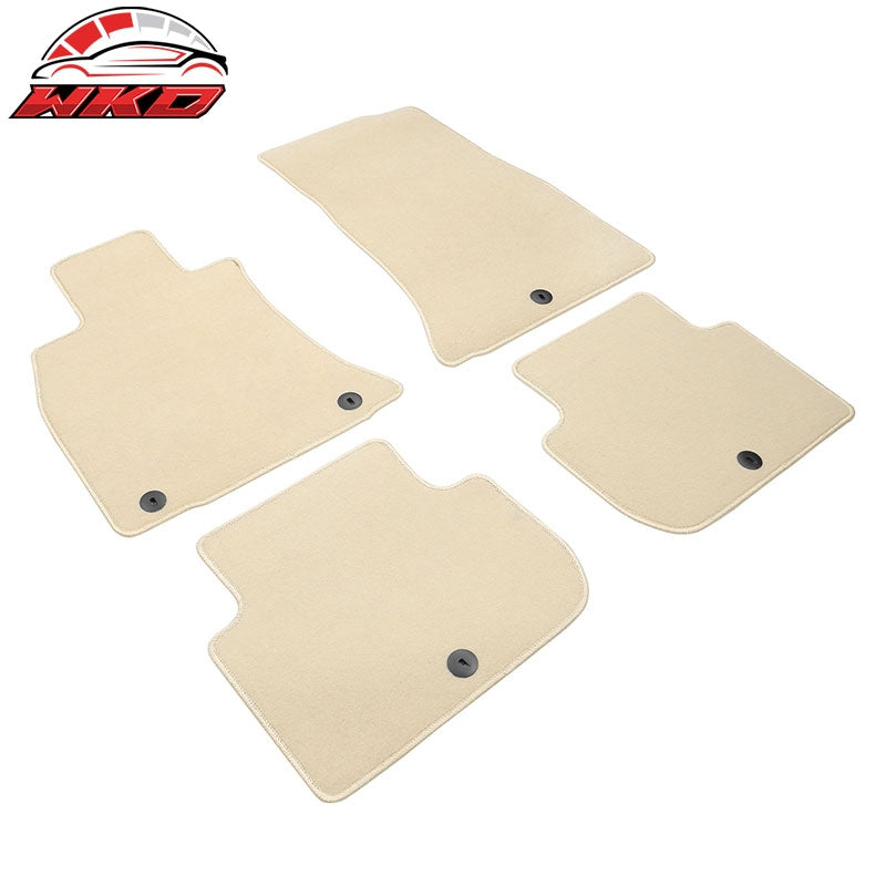 Fits 18-23 Kia Stinger 1st 2nd Row Floor Mats Liners Carpets Beige Nylon 4PC Set