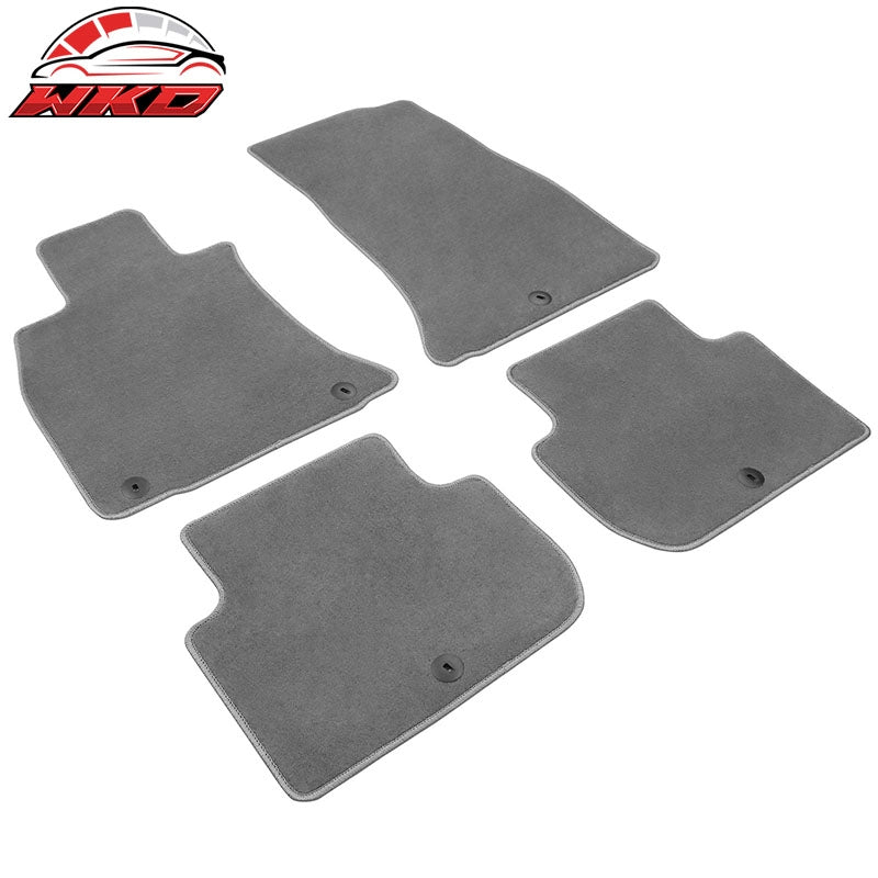 Fits 18-23 Kia Stinger 1st 2nd Row Floor Mats Liners Carpets Gray Nylon 4PC Set