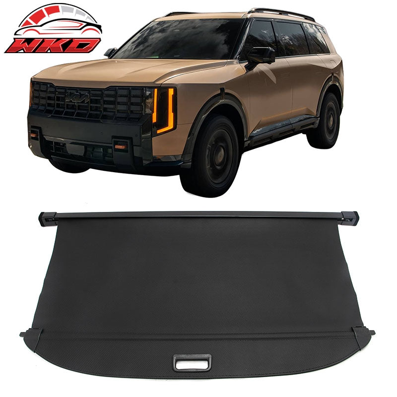 Fits 2027 Kia Telluride Black Retractable Trunk Cargo Cover Carbon Fiber Style