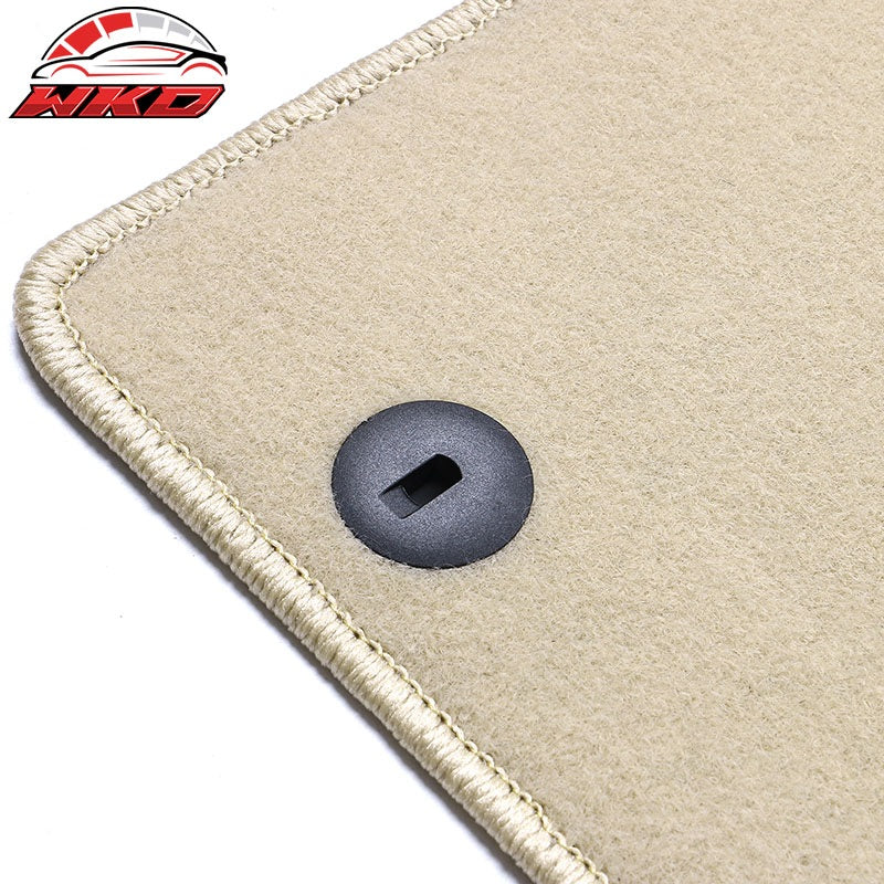 Fits 20-25 Kia Telluride 4DR Front & Rear Floor Mats Carpet Nylon 4PCS - Beige