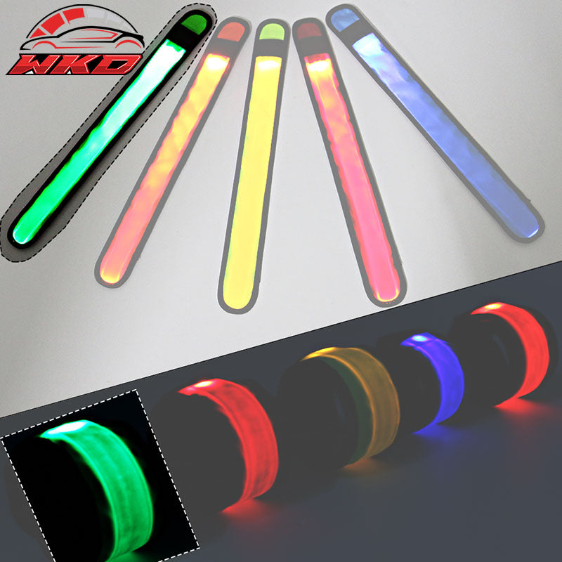 LED Slap Armband Lights Glow Band for Running 35cm Green Color