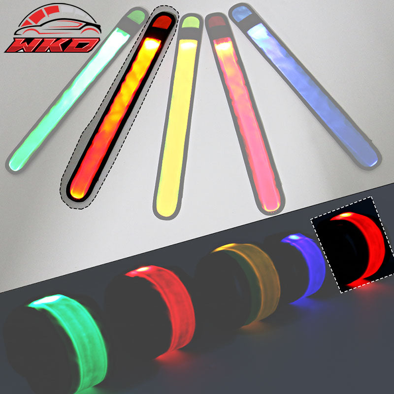 LED Slap Armband Lights Glow Band for Running 35cm Orange Color