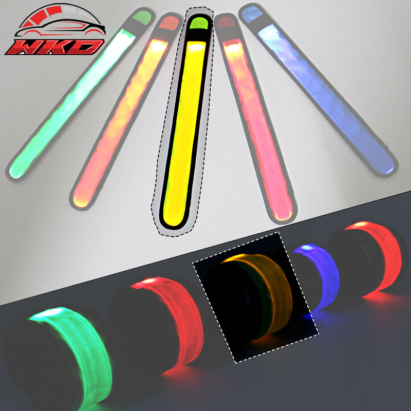LED Slap Armband Lights Glow Band for Running 35cm Yellow Color