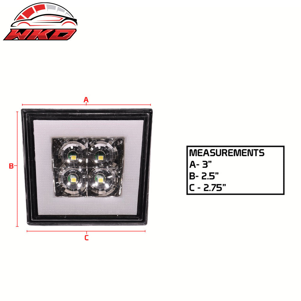 Universal Square Clear LED Rear Tail Third 3RD Brake Lights Stop Safety Lamp