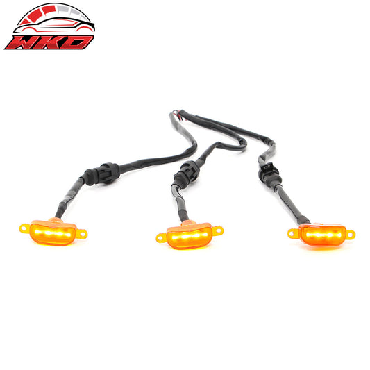 Dodge Ram 1500 2500 3500 3PC Amber LED Front Grille Lights W/Wiring Harness | Wholesale