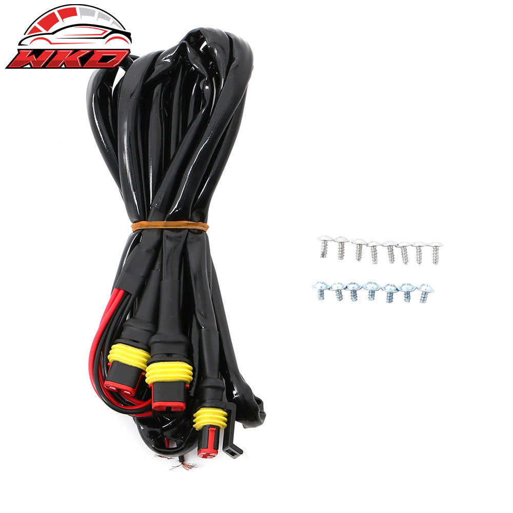 Fits Dodge Ram 1500 2500 3500 3PC Amber LED Front Grille Lights W/Wiring Harness