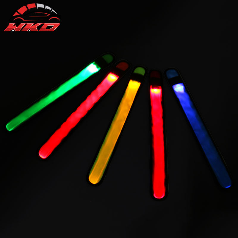 LED Slap Armband Lights Glow Safety Band for Night Running 35cm 5 Colors 5pcs