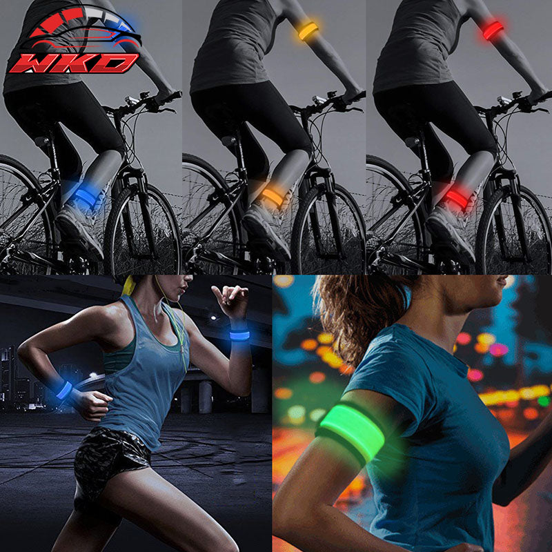 LED Slap Armband Lights Glow Safety Band for Night Running 35cm 5 Colors 5pcs