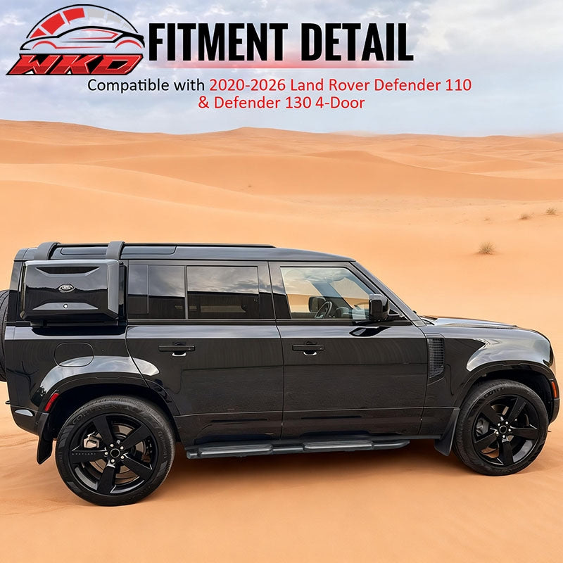 Fits 20-26 Land Rover Defender 110 130 OE Style Running Boards Black Aluminum