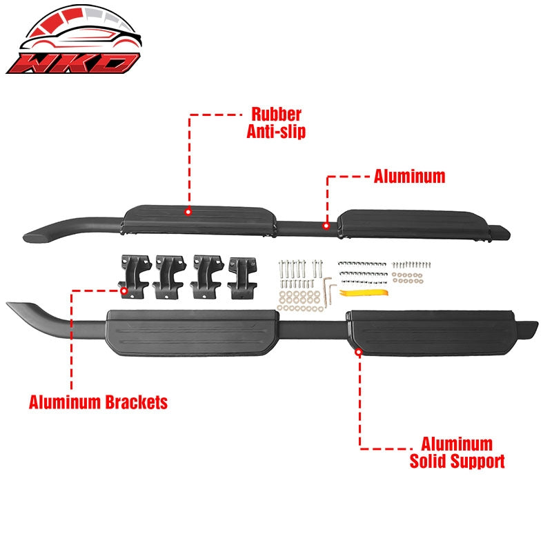 Fits 20-26 Land Rover Defender 110 130 OE Style Running Boards Black Aluminum