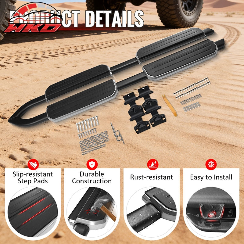 Fits 20-26 Land Rover Defender 110 130 OE Style Running Boards Silver Aluminum
