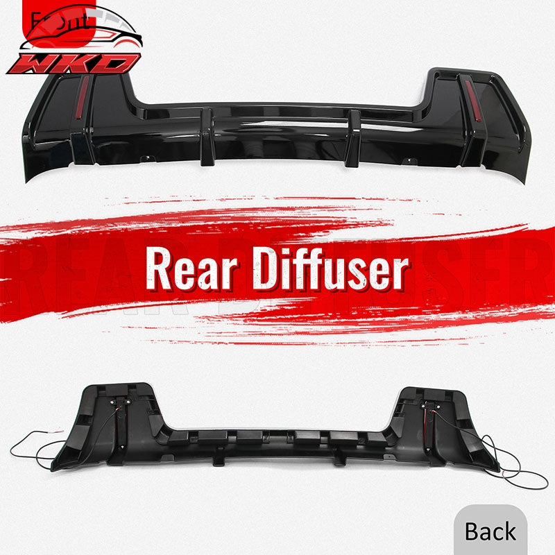 Fits 20-26 Land Rover Defender 90/110/130 Rear Bumper Diffuser Gloss Black Lip