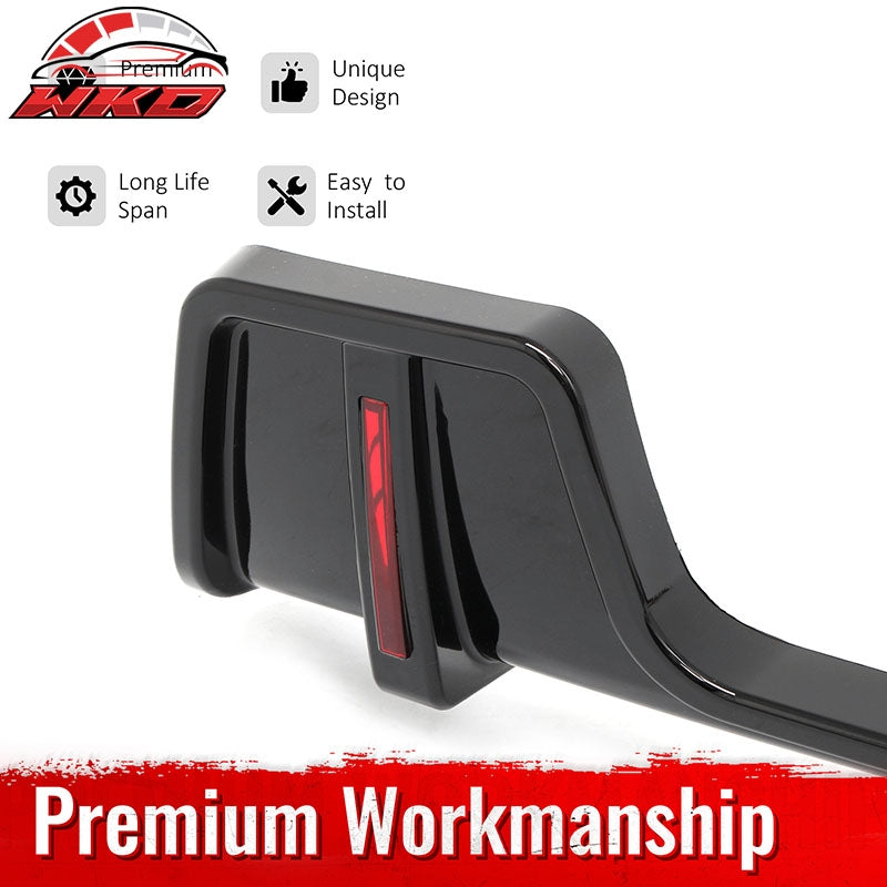 Fits 20-26 Land Rover Defender 90/110/130 Rear Bumper Diffuser Gloss Black Lip