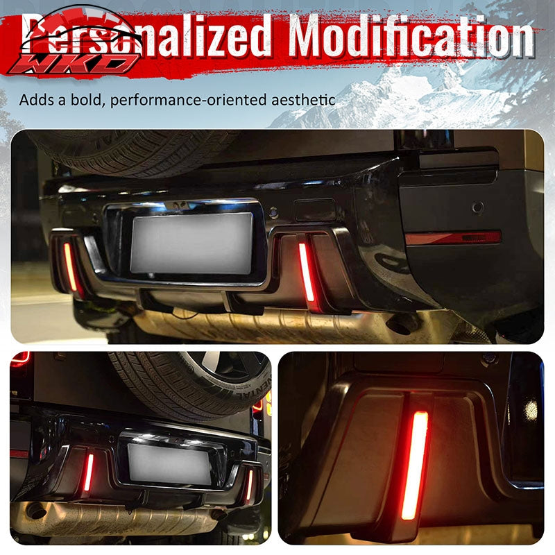 Fits 20-26 Land Rover Defender 90/110/130 Rear Bumper Diffuser Gloss Black Lip