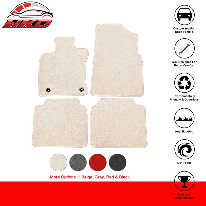 Fits 19-25 Lexus ES350 ES300h 4PC Front Rear Floor Mats Carpet Liner Beige Nylon