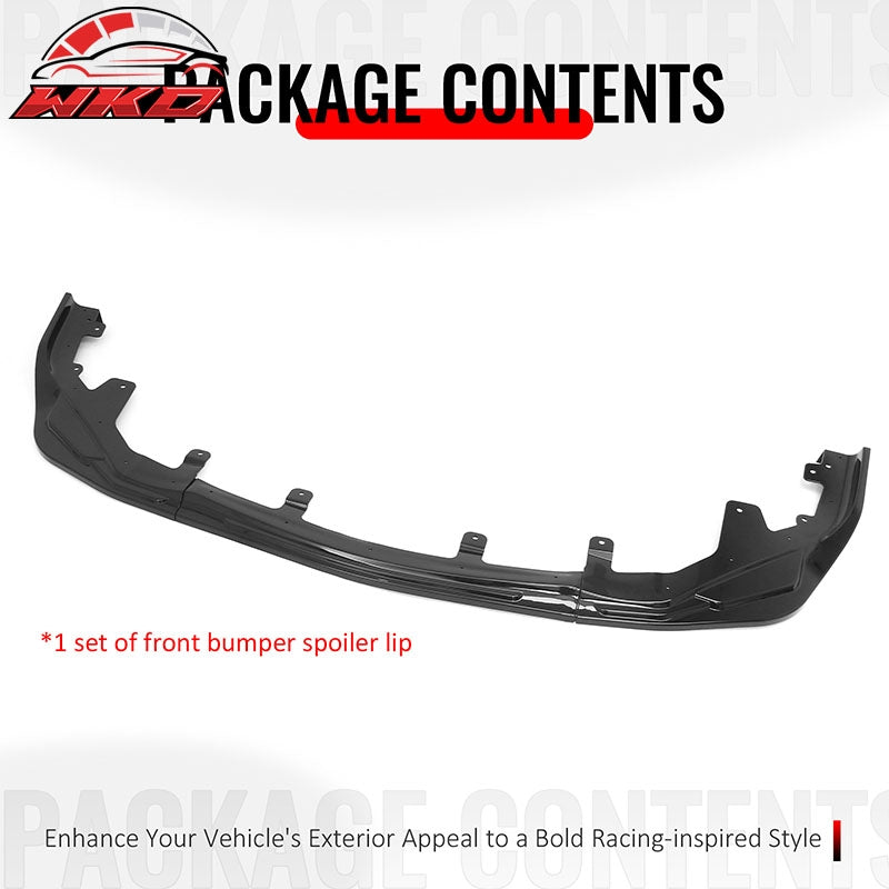 Fits 16-20 Lexus GS F Sport IKON Style 3PCS Front Bumper Lip Spoiler Gloss Black