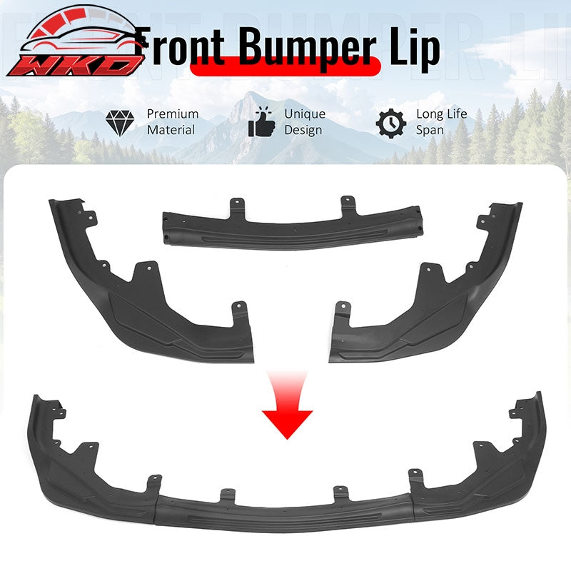 Fits 16-20 Lexus GS F Sport IKON Style 3PCS Front Bumper Lip Spoiler Matte Black