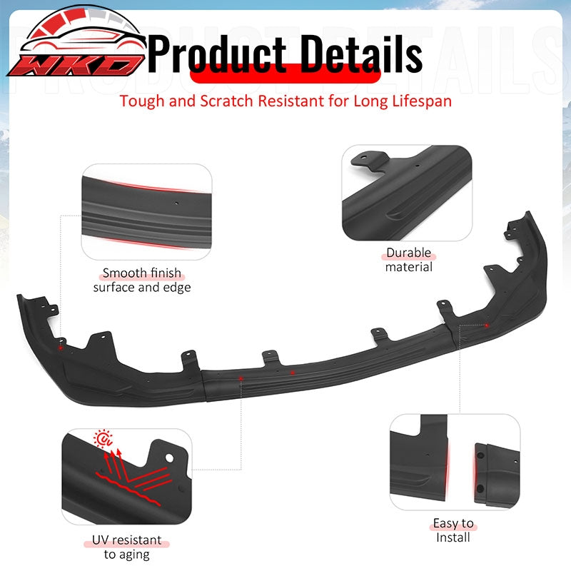 Fits 16-20 Lexus GS F Sport IKON Style 3PCS Front Bumper Lip Spoiler Matte Black