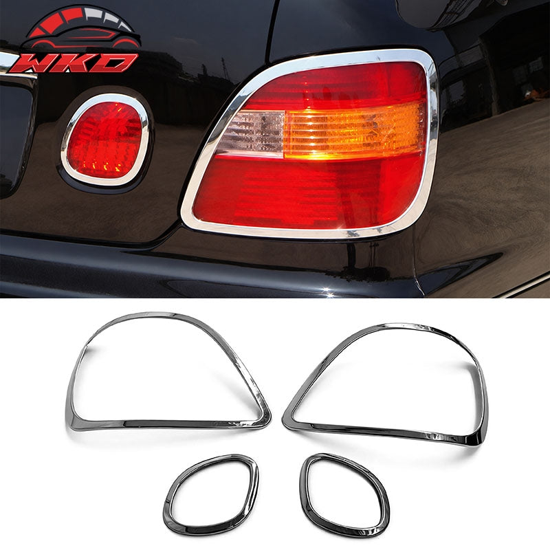 Fits 98-05 Lexus GS Series Chrome Tail Light Bezels Surround Trims ABS 4PCS Set