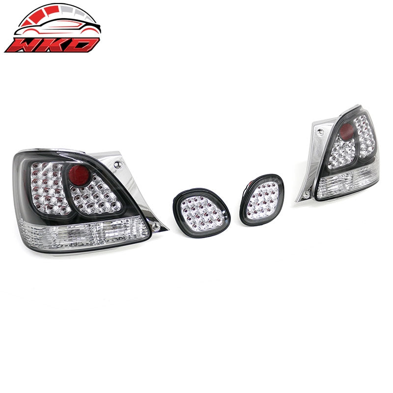 Fits 98-05 Lexus GS300/GS400/GS430 RH LH Tail Lights Rear Brake Lamps Clear Lens