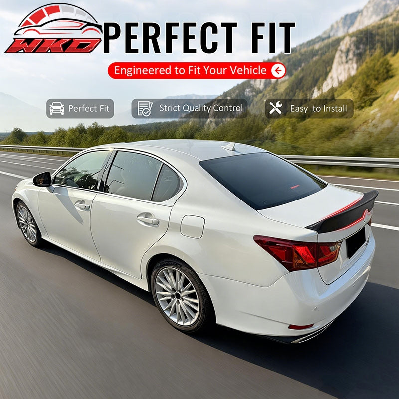 Fits 13-20 Lexus GS350 GS300 GS450h Duckbill Style Trunk Spoiler Matte Black ABS