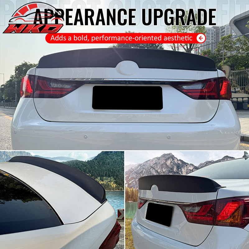 Fits 13-20 Lexus GS350 GS300 GS450h Duckbill Style Trunk Spoiler Matte Black ABS