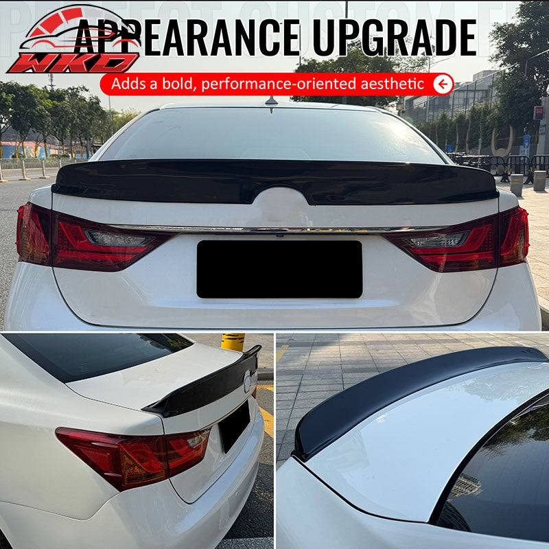 Fits 13-20 Lexus GS350 GS300 GS450h Duckbill Style Trunk Spoiler Gloss Black ABS