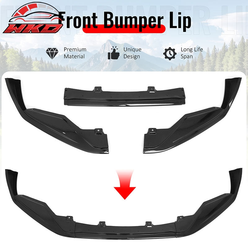 For 13-15 Lexus GS350/GS450h F Sport IKON Style Front Bumper Lip Gloss Black 3PC