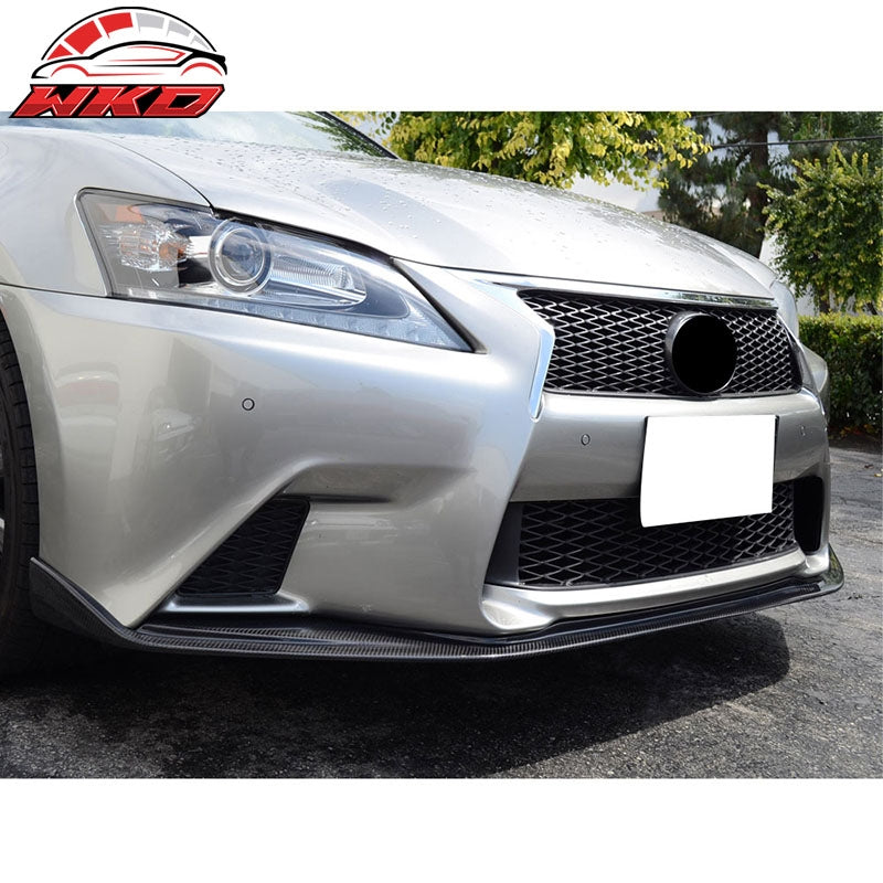Fits 13-15 Lexus GS350 GS450h F Sport SK Style Front Bumper Lip Carbon Fiber