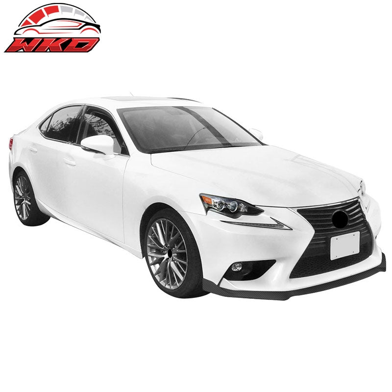 Fits 14-16 Lexus IS Base Front Bumper Lip Splitter 3PCS Carbon Fiber Print
