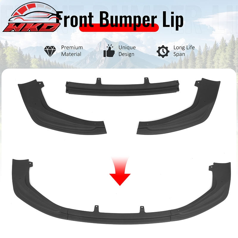 Fits 14-16 Lexus IS F Sport 4Dr IKON 3 Style 3PCS Front Bumper Lip Matte Black