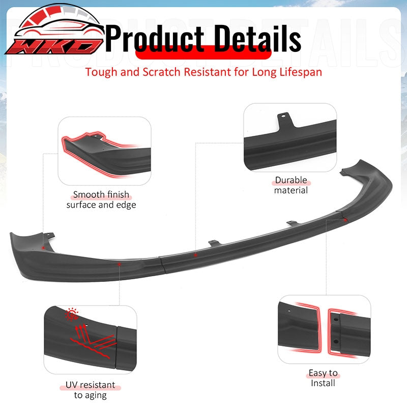 Fits 14-16 Lexus IS F Sport 4Dr IKON 3 Style 3PCS Front Bumper Lip Matte Black