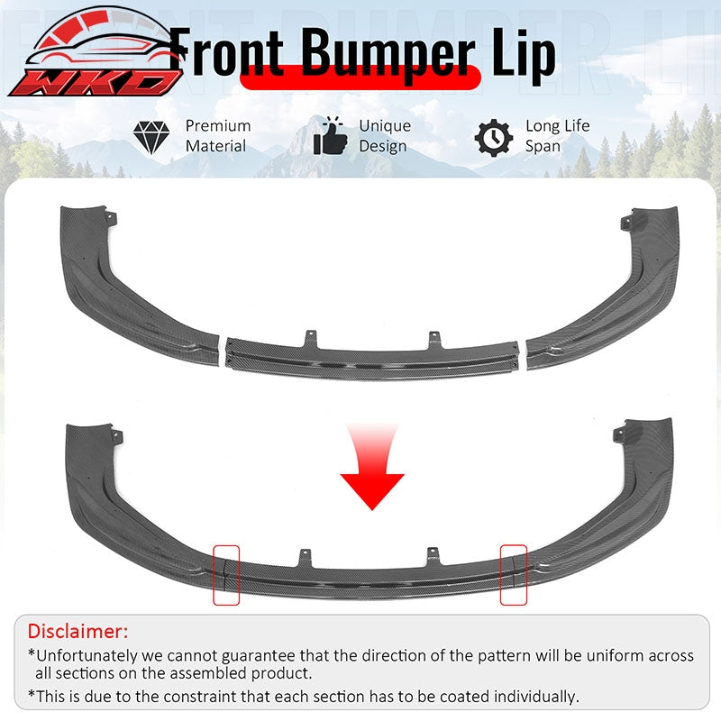 Wholesale 14-16 Lexus IS F Sport 4Dr IKON 3 Style Front Bumper Lip Carbon Fiber Print - Wikond Auto