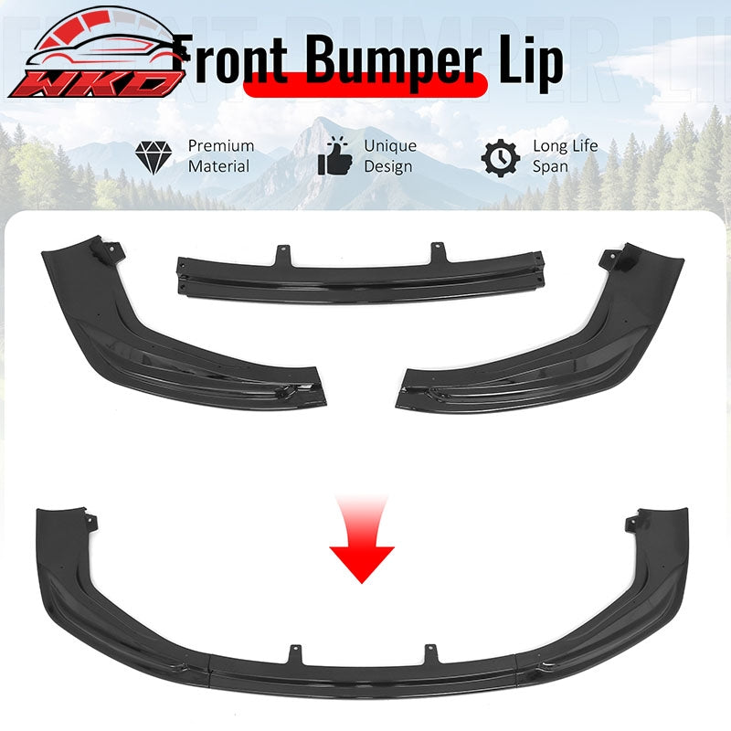 Fits 14-16 Lexus IS F Sport 4Dr IKON 3 Style 3PCS Front Bumper Lip Gloss Black