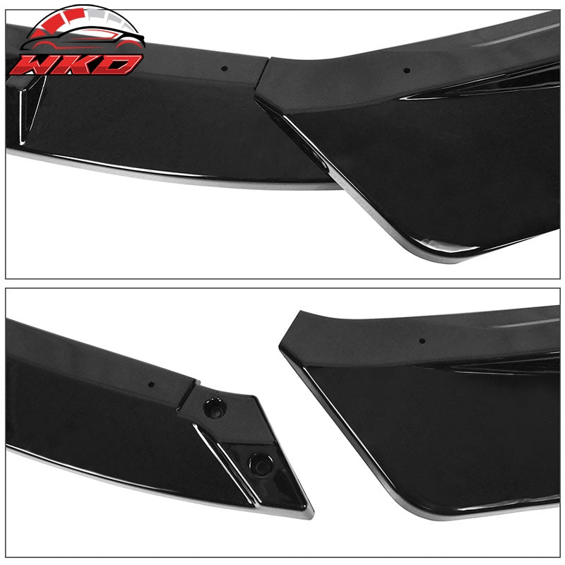 Fits 14-16 Lexus IS F Sport 3PCS Front Bumper Lip Spoiler IKON Style Gloss Black