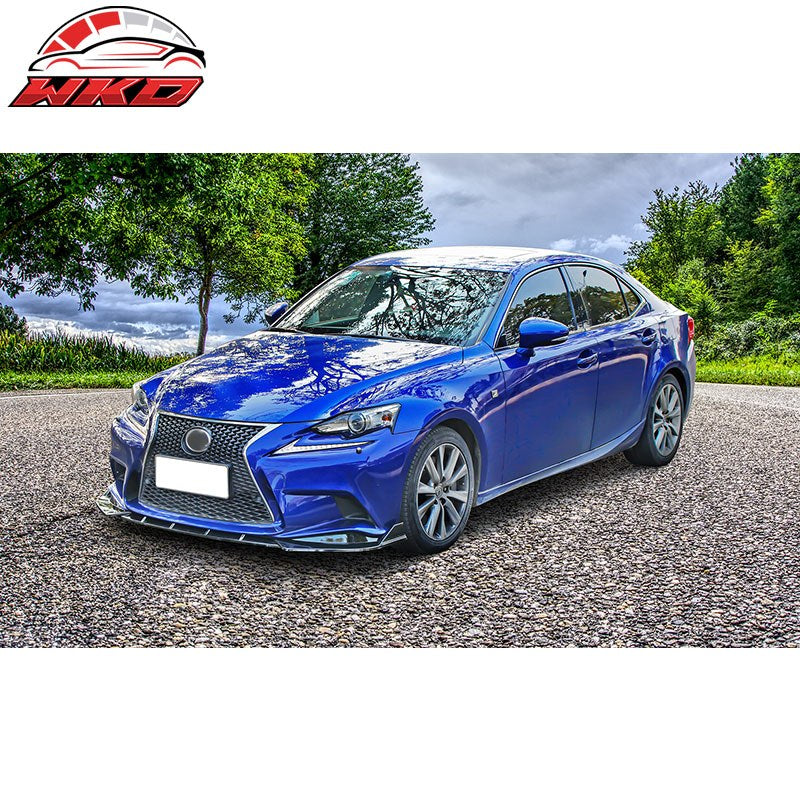 Fits 14-16 Lexus IS F Sport IKON Style 3PCS Front Bumper Lip Carbon Fiber Print
