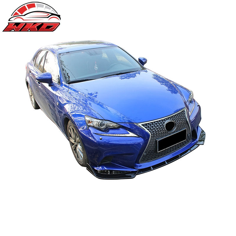 Fits 14-16 Lexus IS F Sport IKON Style 3PCS Front Bumper Lip Carbon Fiber Print