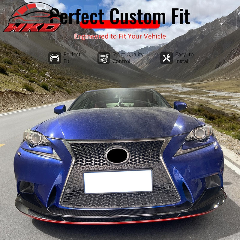 Fits 14-16 Lexus IS F Sport R Style Front Bumper Lip Spoiler Carbon Fiber Print