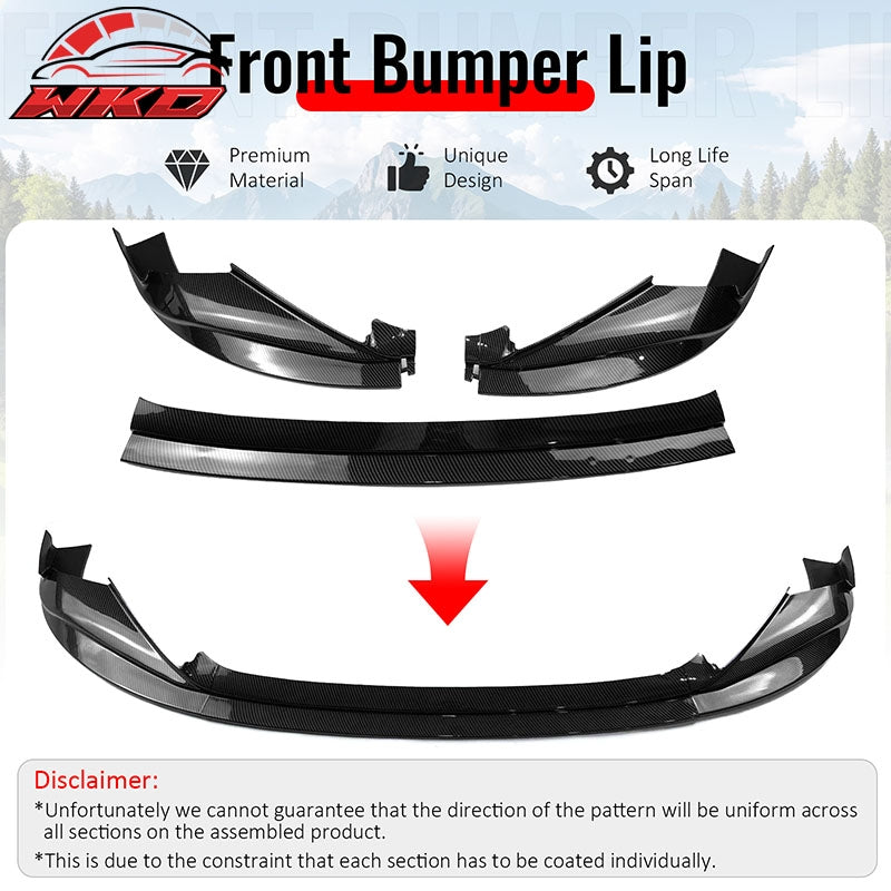 Fits 14-16 Lexus IS F Sport R Style Front Bumper Lip Spoiler Carbon Fiber Print