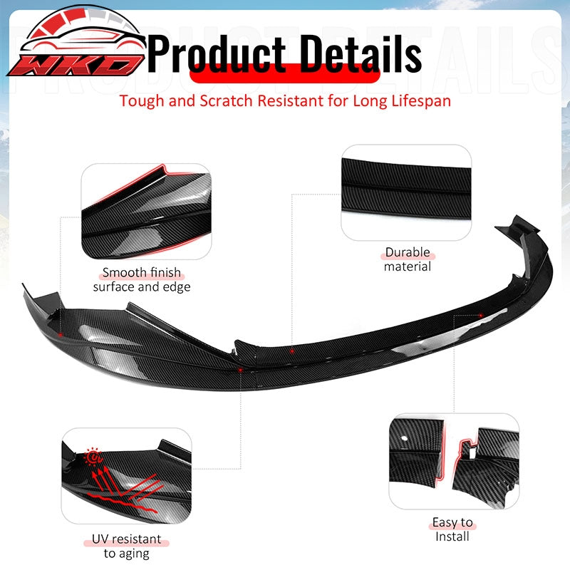 Fits 14-16 Lexus IS F Sport R Style Front Bumper Lip Spoiler Carbon Fiber Print
