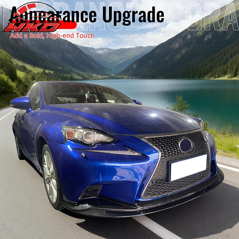 Fits 14-16 Lexus IS F Sport R Style Front Bumper Lip Spoiler Carbon Fiber Print