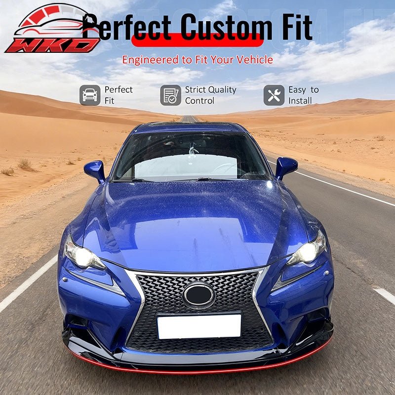 Fits 14-16 Lexus IS F Sport R Style PP Front Bumper Lip Chin Spoiler Gloss Black