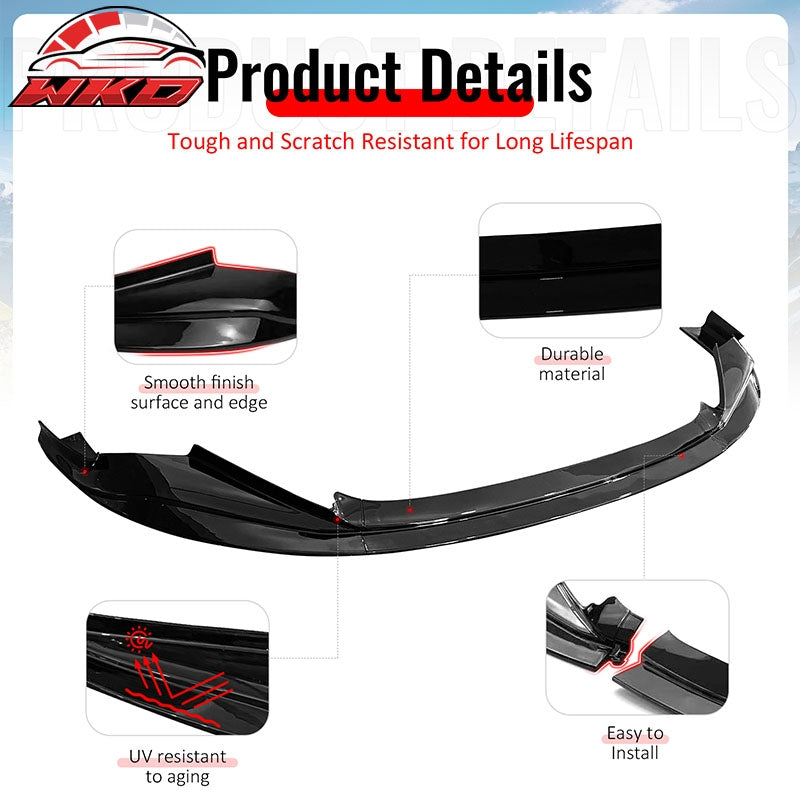 Fits 14-16 Lexus IS F Sport R Style PP Front Bumper Lip Chin Spoiler Gloss Black
