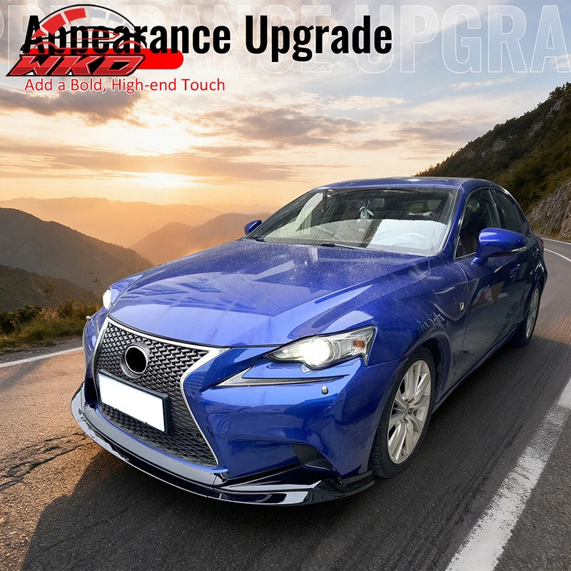 Fits 14-16 Lexus IS F Sport R Style PP Front Bumper Lip Chin Spoiler Gloss Black