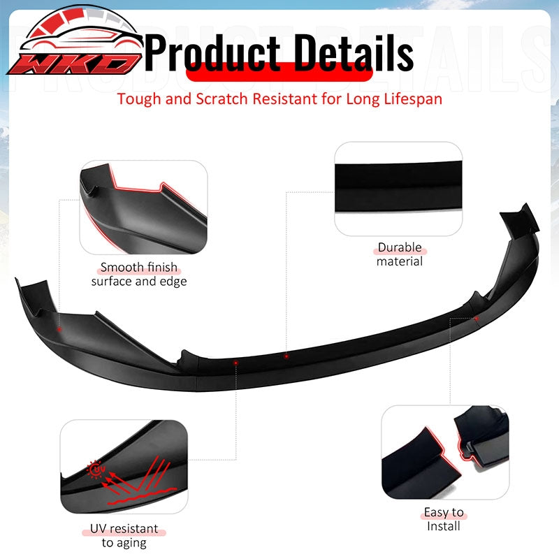 Fits 14-16 Lexus IS F Sport R Style PP Front Bumper Lip Chin Spoiler Matte Black