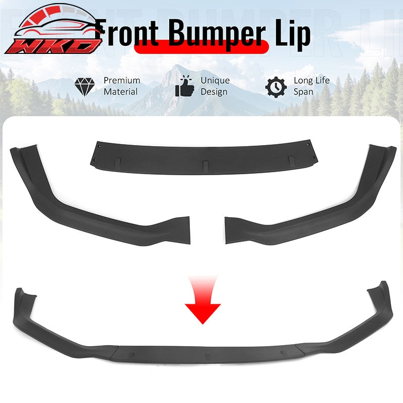 Fits 14-16 Lexus IS F Sport Sedan IKON 2 Style Front Bumper Lip Matte Black 3PCS