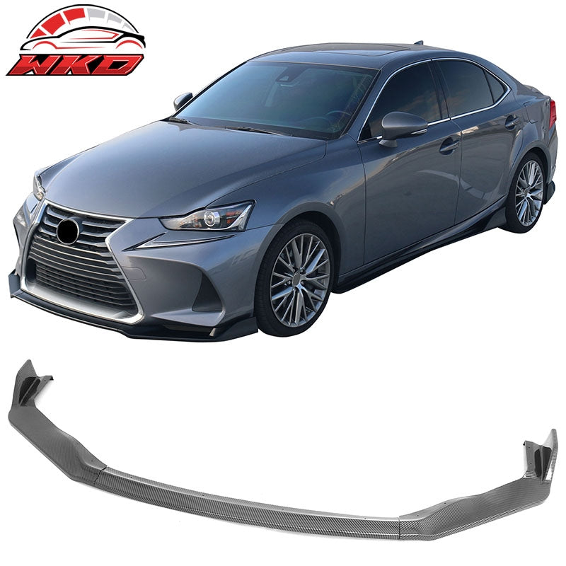 Wholesale 17-20 Lexus IS IKON Style PP Front Bumper Lip Carbon Fiber Print 3PCS Set